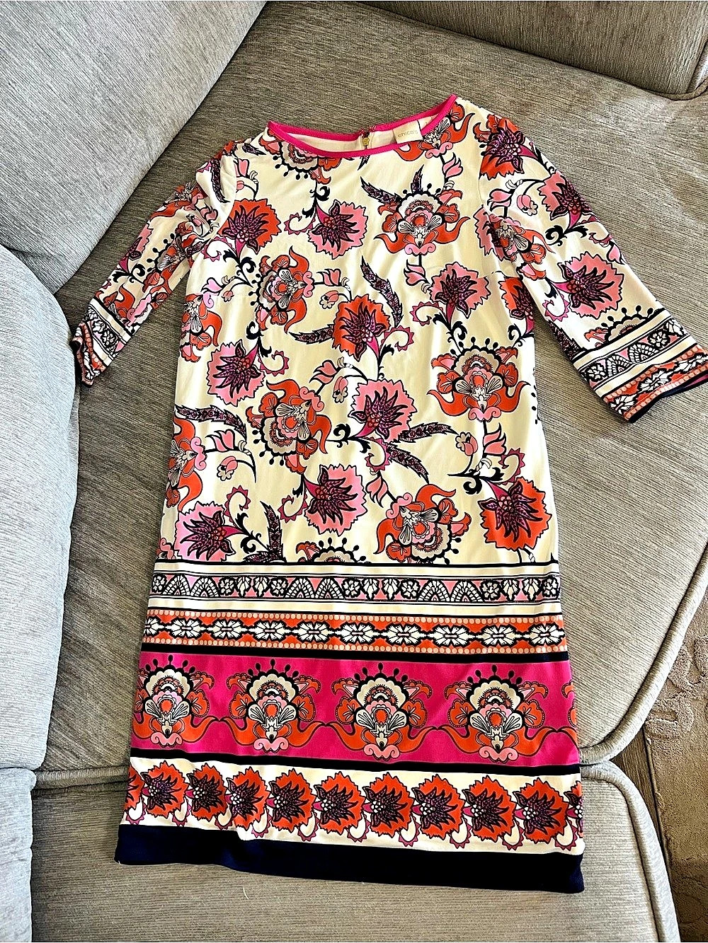 Chico's Floral Mini Dress in Pink & Cream Chicos 1 or medium